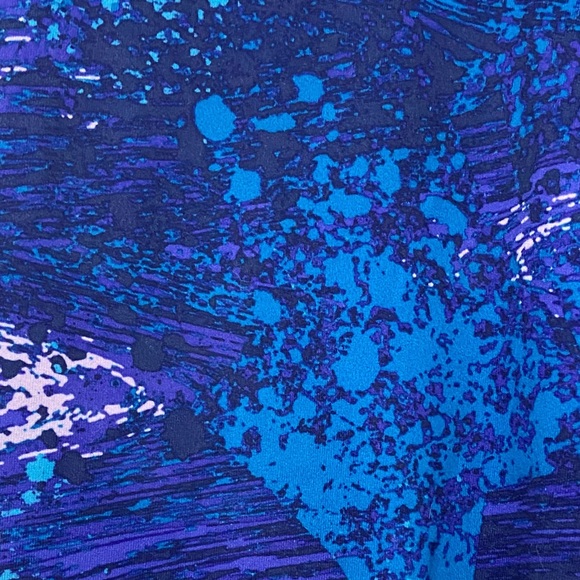 Champion Duo Dry High Waisted Leggings Blue Paint Splatter Medium - Picture 8 of 11